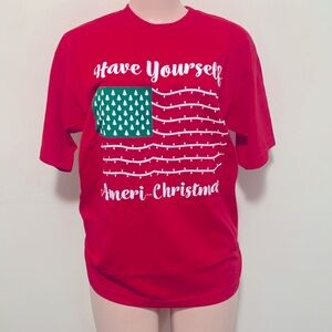 Bayside The Fine American Christmas woman shirt size MEDIUM made in America